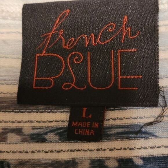 Womans Top Soft Sparkly Sheer Top Cap Sleeve Asian -  FRENCH BLUE brand L - Picture 13 of 16